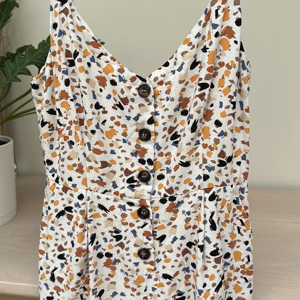 LUSH Sleeveless Printed Jumpsuit with Hidden Back Zipper Closure - Picture 1 of 6